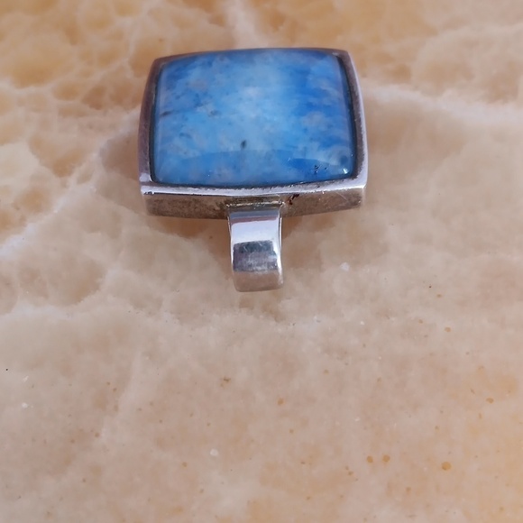 Vintage Barse Lapis Lazuli Sterling Silver Square Pendant - Picture 7 of 11